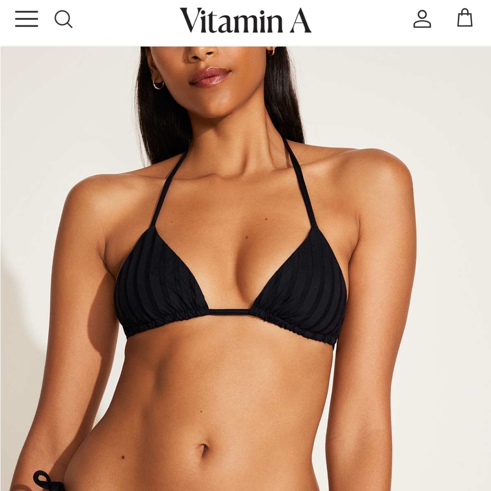 Vitamin A black super rib bikini